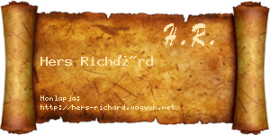 Hers Richárd névjegykártya